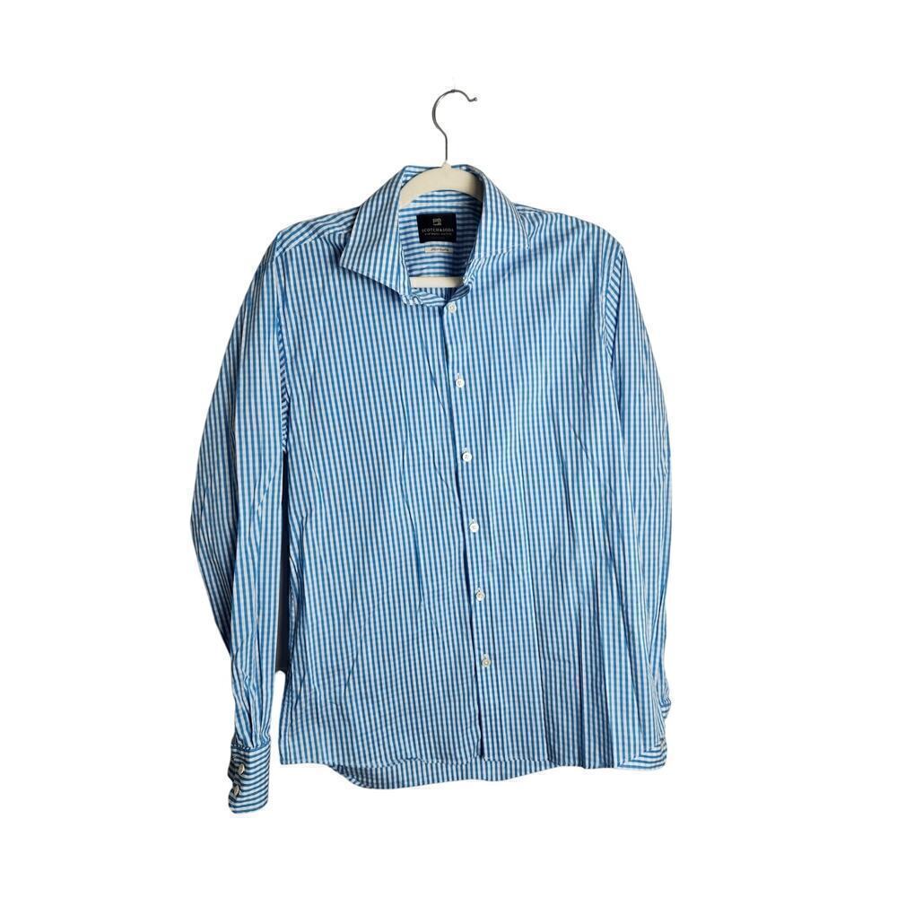 Scotch & and Soda Mens Gingham plaid button up shirt L Easter career casual